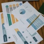 Dokumenty i wykresy do zarządzania projektami rozłożone na biurku